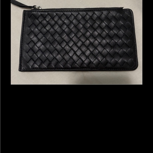 Bottega Veneta Accessories - Bottega Veneta Black Woven Leather double sided wallet